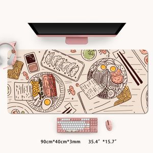 Extra Grande Kawaii Japan Ramen GBA Gaming Mouse Pad Bonito Estética Comida XXL Tapete de Mesa Antiderrapante à Prova de Água Acessórios de Mesa para Laptop