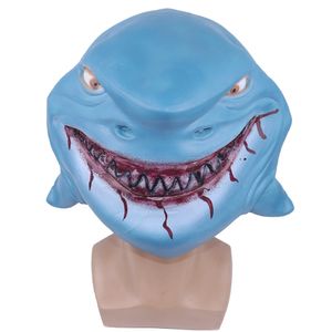 Halloween Bloody Shark Head Mask Horror Shark Zanne Maschera in lattice Masquerade Carnival Party Costume Animal Cosplay Maschera realistica