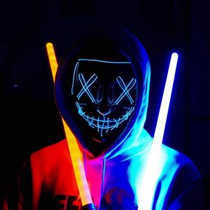 Scary Halloween Mask Colplay Masquerade Party Costume Horror Props Led Face Masks For Kids Män Kvinnor Mask Glowing In Dark AA031