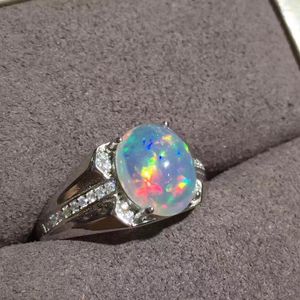 Cluster Rings Natural And Real Opal Ring 925 Sterling Silver Wholesales Fine Jewelry Man 8 10mm