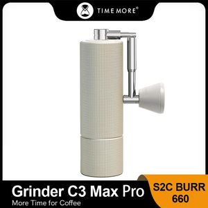 Mills TimeMore C3 Max Pro Manual Coffee Grinder, Hand Coffee Grinder med fällbart handtag och justerbar inställning av skenskin