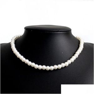 Beaded Halsband Vintage Imitation Pearl Choker Chain Goth Collar For Women Fashion Charm Party Wedding Jewelry Gift Accessories Dro DHH4U