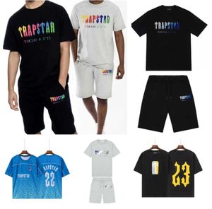 Men's T Shirts 2023 Brand TRAPSTAR Printed Sportswear Men 20 Colors Warm Two Pieces Set Loose Hoodie Sweatshirt Pants Jogging Tracksuit Motion current 558ess