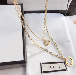 Wholesale 20styles Brand Letter Gold Plated Silver Plated Pendant Necklaces Stainless Steel Letter Necklace Inlaid Crystal Chains Christmas Jewelry Gifts
