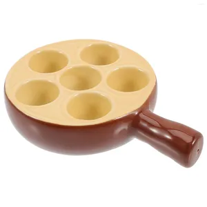 Dinnerware Sets Baking Tools Shell Dish Escargot Plate 6 Holes Plates Steamed Egg Tray Pan Cake