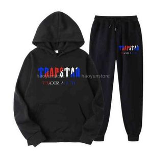 Erkekler Tişörtleri 2023 Marka Trapstar Baskılı Spor Giyim Erkekler 15 Renk Sıcak İki Parçası Set Gevşek Hoodie Sweatshirt Pantolon Hareket Mevcut 442ess