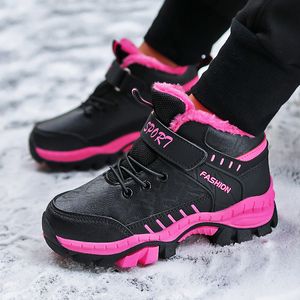 Dzieci Dziewczyny Chłopcy Buty wędrówki bez pośpiechu zimowe ciepłe futra buty wodoodporne trampki dla dzieci Outdoor Footwear Guma