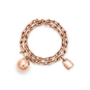 TIFF Luxury Style Stapelbar Ball Lock Charm Armband 12mm Ball Diameter Jewelry 11 Fashion Ladies Gift Whole367