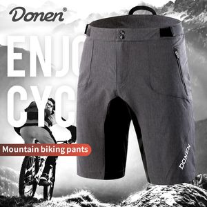 Shorts de ciclismo masculinos DONEN Mountain Bike Downhill Shorts soltos para esportes ao ar livre, ciclismo, estrada, MTB, calças curtas