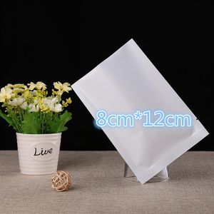 8 12cm Open Top Foglio di alluminio bianco Caffè Tè Snack Stoccaggio Imballaggio Sacchetti sottovuoto Sacchetti di Mylar termosaldabili Sacchetti di plastica Packag Bags259W