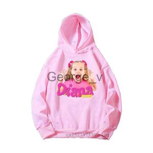 Hoodies Sweatshirts Çocuklar Yeni Hoodie Kızlar Pembe Sweatshirt Komik Çocuklar Diana ve Roma Göster Baskı Sonbahar ve Kış Moda Kız Kıyafetleri Üstleri J230724