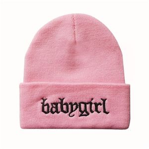 Beanie/Totenkopf-Kappen, Babygirl-Stickerei, gestrickte Beanie-Mütze, flexibel, weich, modisch, Uni-Hip-Hop-Ski-Mütze, warm, Drop-Lieferung, Accessor Dhral