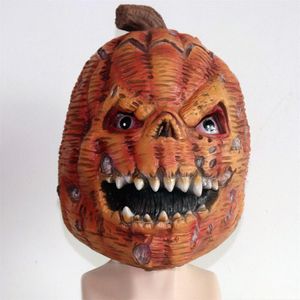 Halloween Horror Maschera Testa di Zucca Fantasma Faccia Realistica Zucca Puntelli Cosplay Maschere da Festa in Maschera