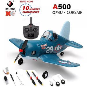 Aeronave Modle WLtoys XK A500 A250 Qversion F4U Pirate Fighter 24G FourChannel Simulator Controle Remoto Planador RC Plane 6G System 3D Toy Kids 230724