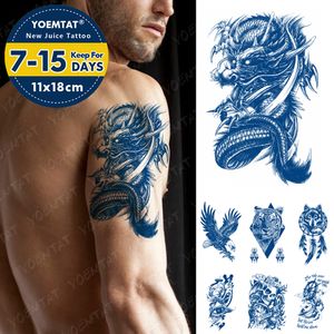 Juice Lasting Ink Tatuaggi Body Art Impermeabile Autoadesivo del tatuaggio temporaneo Dragon Wolf Eagle Tatoo Arm Fake Tiger Skull Tatto Men