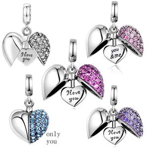 Ciondoli firmati da donna Moda gioielli di lusso Regalo Colore Diamante Set Ciondolo cuore fai da te Adatto per bracciale collana Pandora all'ingrosso