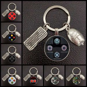 Keychains Lanyards Popular brand game controller photos Keychain weird boyfriend gift jewelry glass convex round dome keychain quality keychain J230724