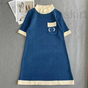 Basic & Casual Dresses Designer letter embroidered round neck short sleeve dress of Joey Yung G is a casual high waist versatile summer new product VJJP