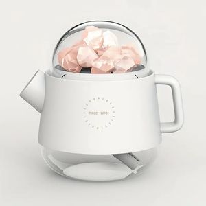 Kettle -formad eterisk oljediffusor: Himalaya Crystal Salt Stone luftfuktare för hem, kontor, picknick, camping, resor, mer - perfekt gåva för alla tillfällen!