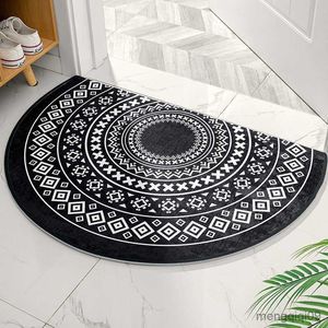 Mattor Entré Dörr Mat Nordic Style Super Soft Floor Mat Semicircle Non-Slip Home Welcome Carpet For Hall Badrum Kök Doormat R230725