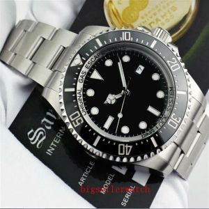 Novo Relógio Masculino Moldura Cerâmica Profunda Sea-dweller 126660 44 Mm Aço Stanless Glide Lock Fecho Relógios Mecânicos Automáticos Chrono3344