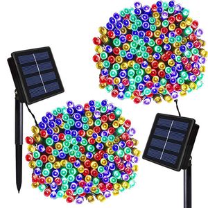 Solar Powered LED String Lights Outdoor Waterproof Fairy Lights String Solar Garland for Patio Wedding Christmas Garden Light