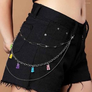 Cintos Moda Punk Feminino Hip Hop Menina Estudante Jeans Corrente Cinto Jóias Presente Urso Cintura