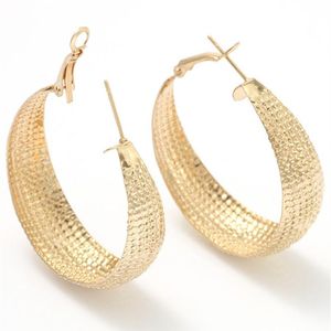 Dreamtop Punk Orecchini a cerchio largo Gioielli Colore oro Maxi Per le donne Regalo Orecchini geometrici in metallo Pendientes E119 Huggie268w