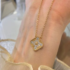 necklace designer jewelry necklace clover necklace gold pendent necklaces Stainless steel gold plating rose women girls party Short summer choker high quality