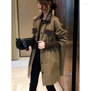 Frauen Trenchcoats 2023 Frühling Und Herbst Mittellangen Mantel Mode Jacken Britischen Stil Lose Kleidung