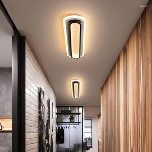 Luzes de teto montadas em superfície led para sala de estar quarto corredor de estudo branco preto cor luminária AC85-265V