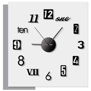 Relógios de parede Design moderno Relógio grande 3D faça você mesmo Agulha de quartzo Moda Acrílico Espelho Adesivos Sala de estar Decoração da casa Horloge