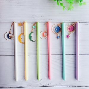 Pz Cute Kawaii Starry Sky Pendant 0.5mm Gel Pen Blue Black School Office Supplies Cancelleria per bambini Studente