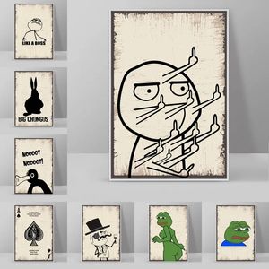 Leinwand-Malerei, lustiger Frosch, Meme, lachend, sexy Frösche, Poster, Wandkunst, Bild für Wohnzimmer, Zuhause, Schlafzimmer, Dekoration, Essen, Schlafen, Spiel, lustige Wand w06