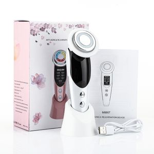 Massageador Facial 7 em 1 massageador facial terapia intermediária RF para dispositivos faciais Dispositivo EMS para endurecimento e elevação da pele LED care 230724