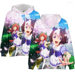 Erkek Hoodies Pretty Derby Özel Haftası Sessizlik Suzuka Suzuka Baskı Moda Sonbahar Şarj Takım Spor Giyim Kapüşonlu Kawaii Kadınlar/Erkekler