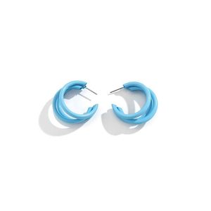 Hoop Huggie Casual C Ring Geometric Ear Stud Orecchini in ferro esagerati color caramella per le donne Fashion Street Drop Delivery Jewelry