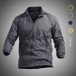 Erkek Ceketler Askeri Hızlı Kuru Ceket Erkekler Yaz Taktik Su Geçirmez Ceket Erkekler Fermuar Deri Ceket Ceketleri Ultra Hafif İnce Sıradan Dış Giyim J230724