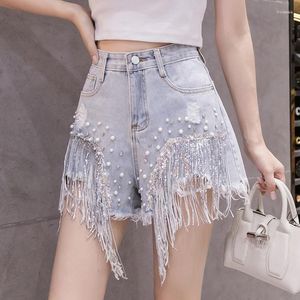 Women's Shorts Summer Denim Fashion Trend High Waist Slim Rhombus Tassel Casual Korean Version Dancing Y2K Cycling For Women