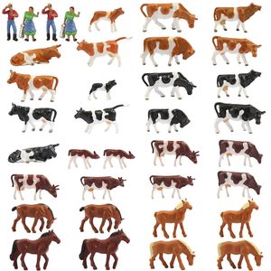 Diecast Modelo Evemodel 36pcs Trens Escala HO 1 87 Cavalos Vacas Animais de Fazenda com Figuras 230724