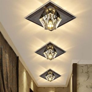 Square Glass Base Rhombus Crystal Lights Sufit Lame LED Corridor Lampa sufitowa Kreatywna salon werandat oświetlenie 275k