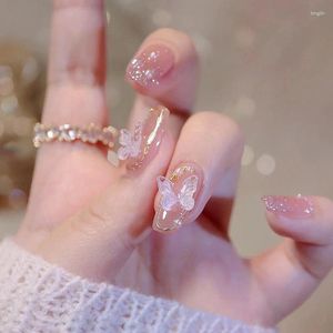 Unhas postiças 10 pçs feitas à mão prensadas em capa completa manicure profissional Leucos vestíveis artificiais com desenhos