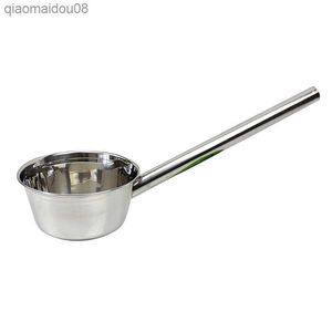 Colher de Aço Inoxidável Cabo Longo Concha Colher de Sopa Utensílios de Cozinha Espelho Colher de Polimento para Cozinha Grande Capacidade Bailer de Água Utensílios de Mesa L230704