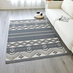 Carpets Woven Cotton Linen Rug For Bath Bedroom Entrance Door Mat Home Furniture Cover Chairs Bench Protector