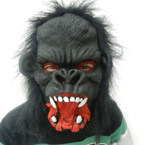 Halloween Mask Big Ear King Kong Orangutan Mask Full Face Chimpanzee Headgear Performance Dress Red Eye Horror Mask Terror