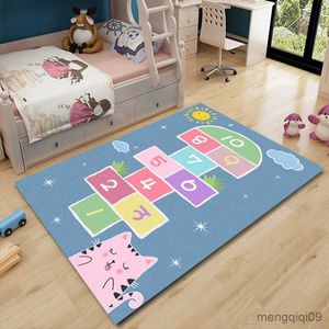 Mattor Hopscotch Indoor Parent-Child Game Decoration Mattor Bedrummet BARN BARN NUMMER SPELRUM Dekoration Golvmatta R230725