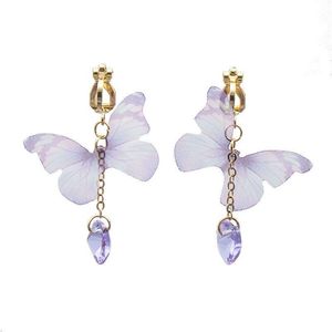 Ear Cuff Fashion Elegant Butterfly Clip Earrings For Women No Piercing Fake Cartilage Cute Statement Korean Earring Gifts Drop Delivery Jewe