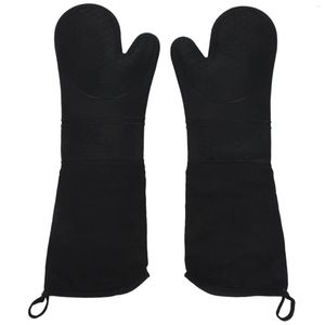 Baking Moulds 1 Pair Professional Silicone Oven Mitts Gloves Elbow Length Heat Resistant