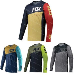 Erkek Tişörtler Yarasa Fox Erkekler Bisiklet Dağ Bisiklet Yokuşuk Jersey Uzun Kollu Motokros Bisiklet Yarışı Jersey Motokros Motosikletler Yokuş Düşük Dres