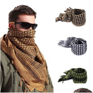 Scarves Outdoor Hiking Arab Tactical Desert Scarf Army Headshawl With Tassel For Men Women Bandana Mask Gift Drop Delivery Fashion Accessori